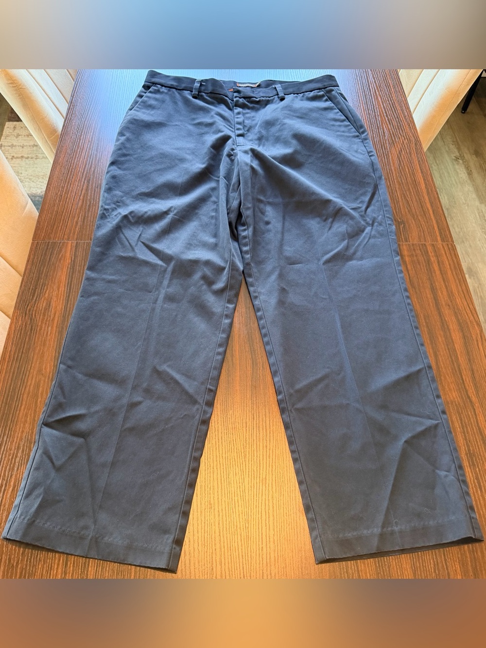 Dockers D3 Mens Navy Classic Fit Blue Flat Front Chino Pants Cotton Slacks 36x30